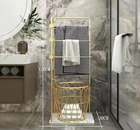 Luxury Metal Laundry Basket with Towel Rack - laundry basket - modern laundry basket.
سلة غسيل معدنية فاخرة مع رف مناشف - سلة غسيل - سلة غسيل عصرية