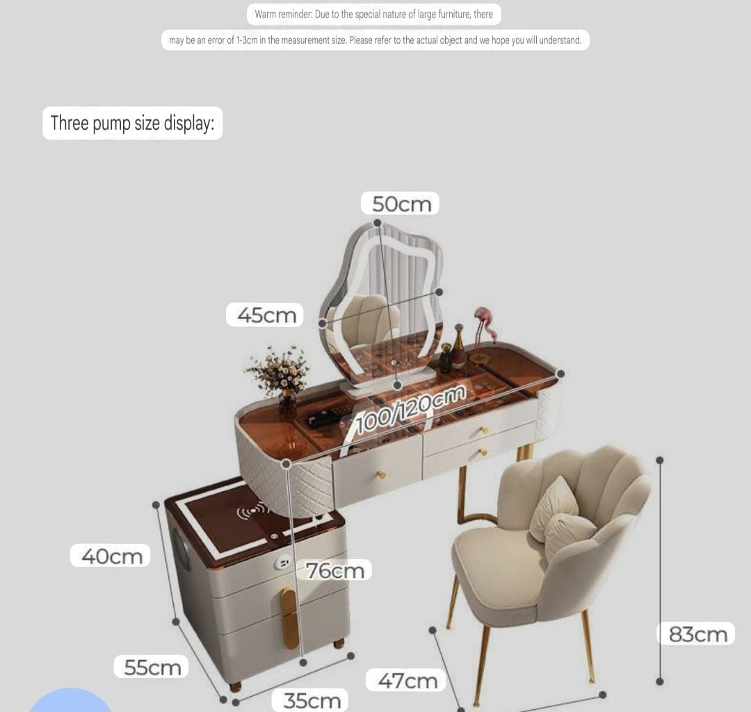 Shop dressing tables with mirrors for a chic and organized space. Ideal for modern interiors. UAE-wide shipping
