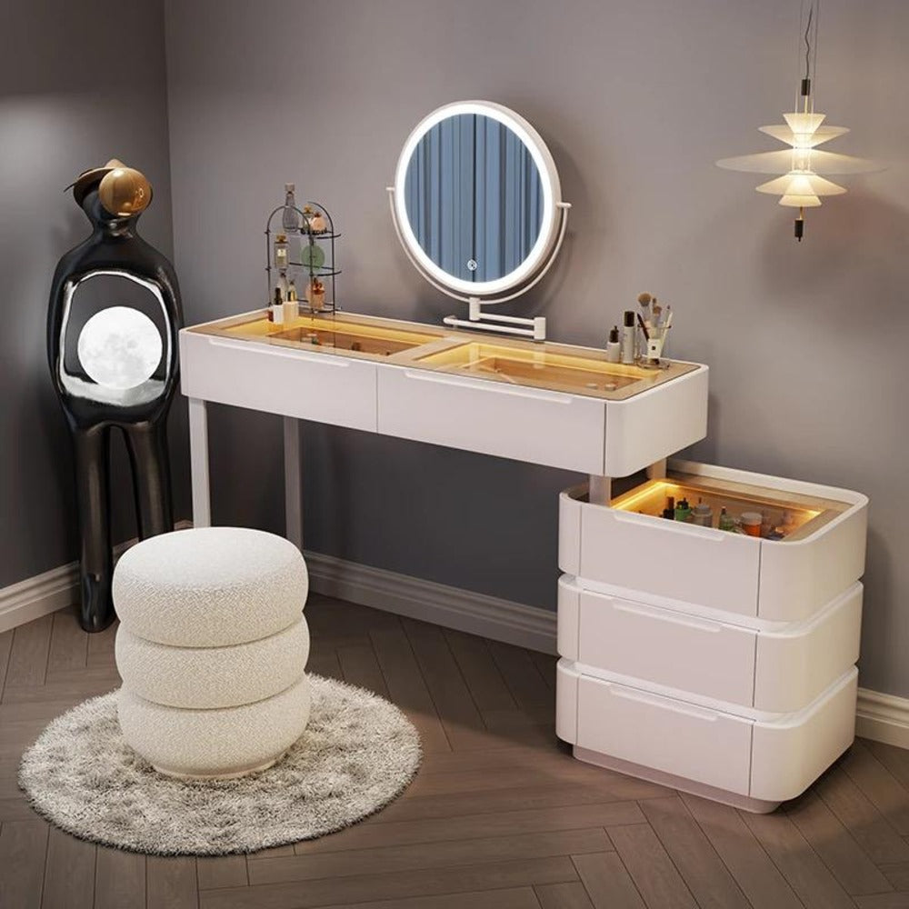Add luxury to your home with a mirrored dressing table with mirror. Elegant design. Delivered across UAE