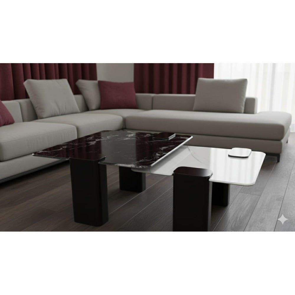 Coffee Table Set Of Two Black and White