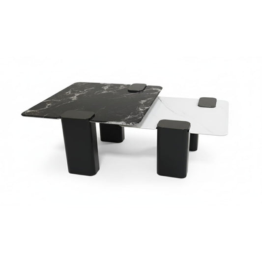 Coffee Table Set Of Two Black and White