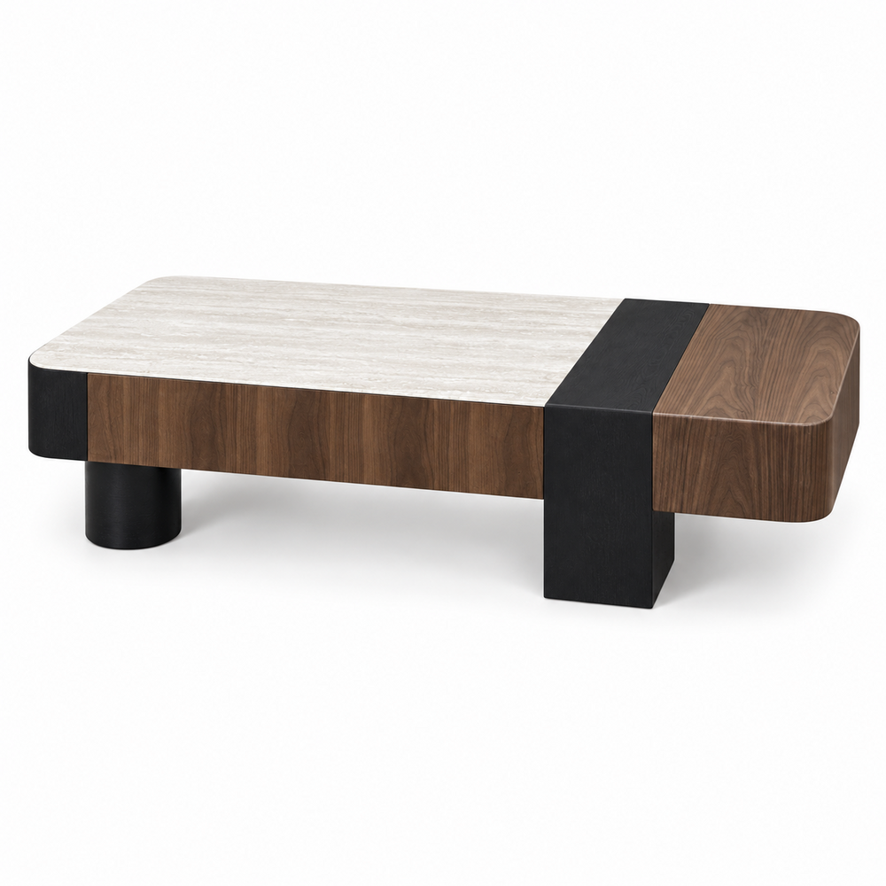 Walnut coffee table and TV unit matching set