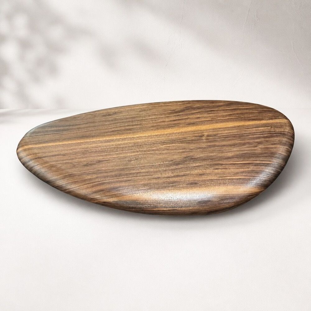 Modern Wooden Coffee Table Irregular Oval 140cm