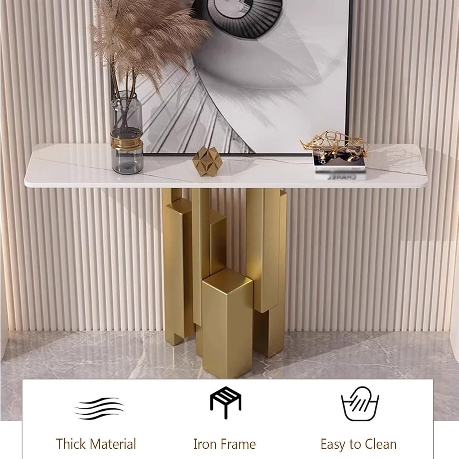 Modern console table
Minimalist furniture
marble console
Entryway table
Sleek hallway console
Asymmetrical metal legs
Luxury console table
Contemporary home decor
Decorative console table
Elegant gold furniture
Stylish entryway furniture