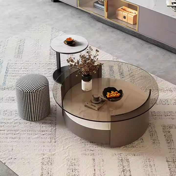 Modern Simple Coffee Table, Round Coffee Table, Luxury Home Living Room Furniture ; unique table .
طاولة قهوة حديثة وبسيطة، طاولة قهوة مستديرة، أثاث غرفة المعيشة المنزلية الفاخرة؛ طاولة فريدة من نوعها