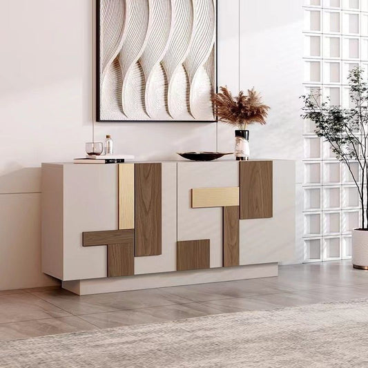 Modern Sideboard Storage Cabinet for Home - Console Table - Entryway Console Table - Modern Console Table - Console Table with Drawers - Modern wooden console - Real wood furniture - Geometric design console - Contemporary storage console -  Living room console - elegant wood console .