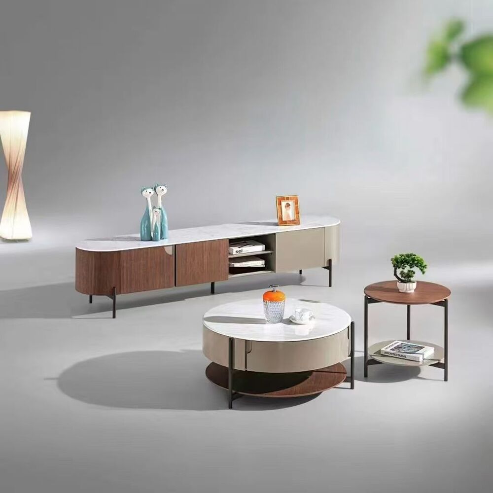 Solid Wood TV Table With Shelves & drawers 200cm