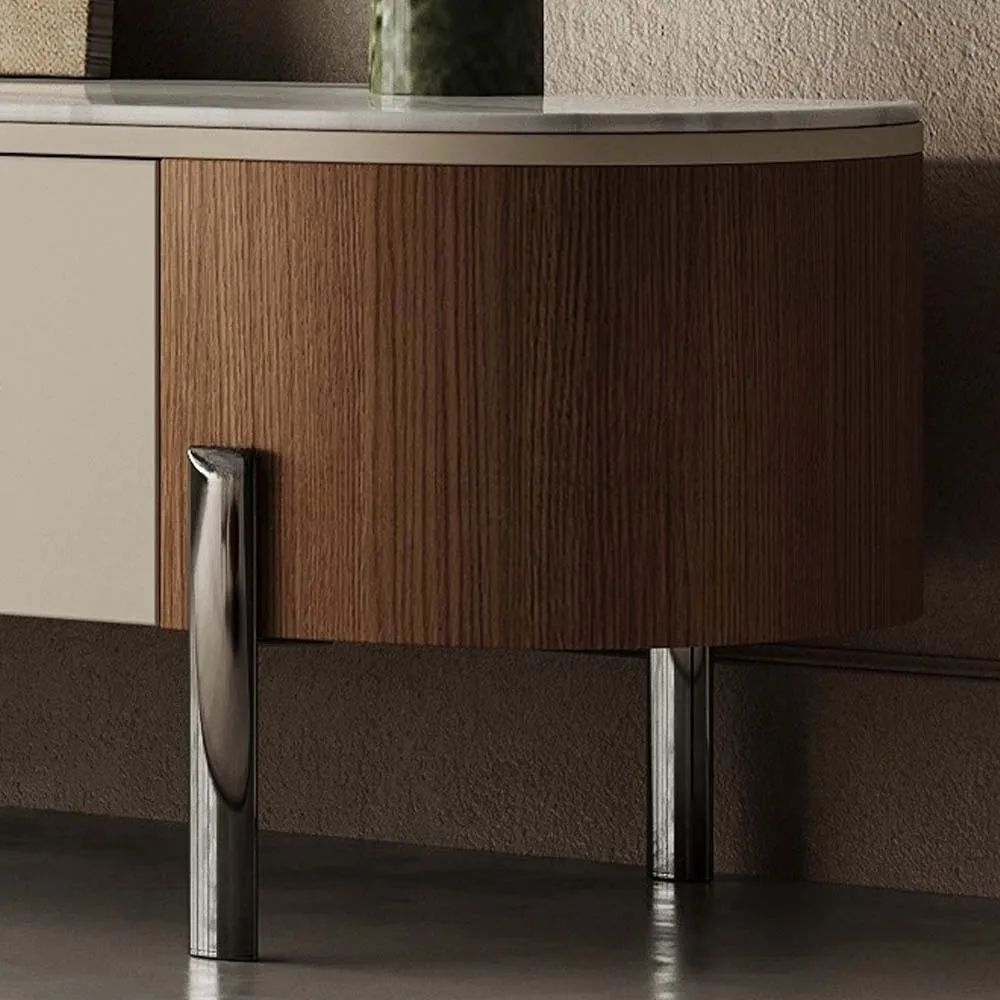 Solid Wood TV Table With Marble Top 200cm