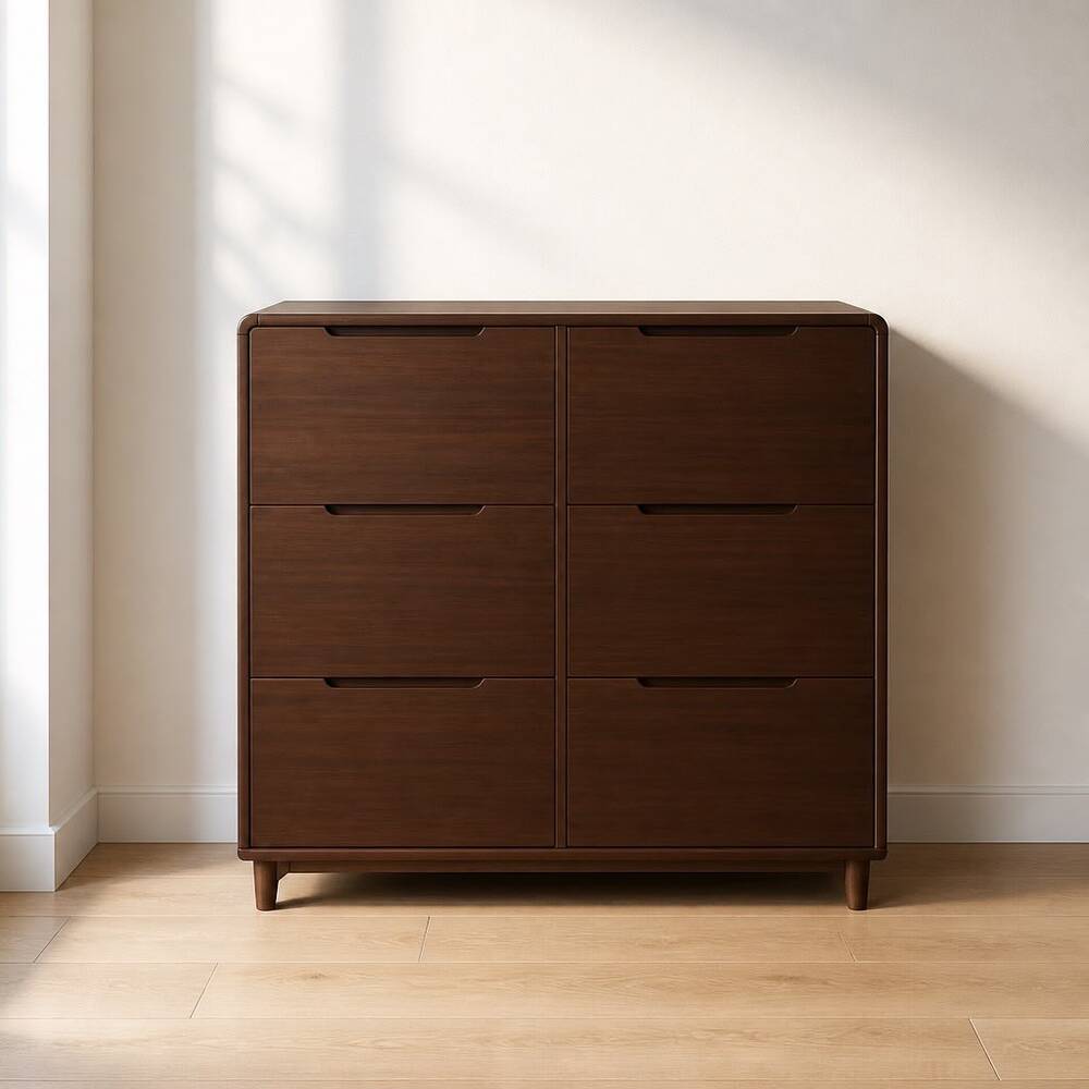 Elegant Slimline 6-Drawer Wooden Shoe Cabinet 120x24x120 cm
