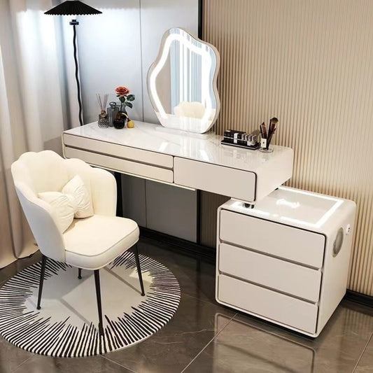 Dressers ; Dressing Table ; bedroom dresser ;makeup table ; makeup dressing table ; led mirror ; smart dressing table ; smart dresser ; make up ; modern dresser ; wooden dresser .