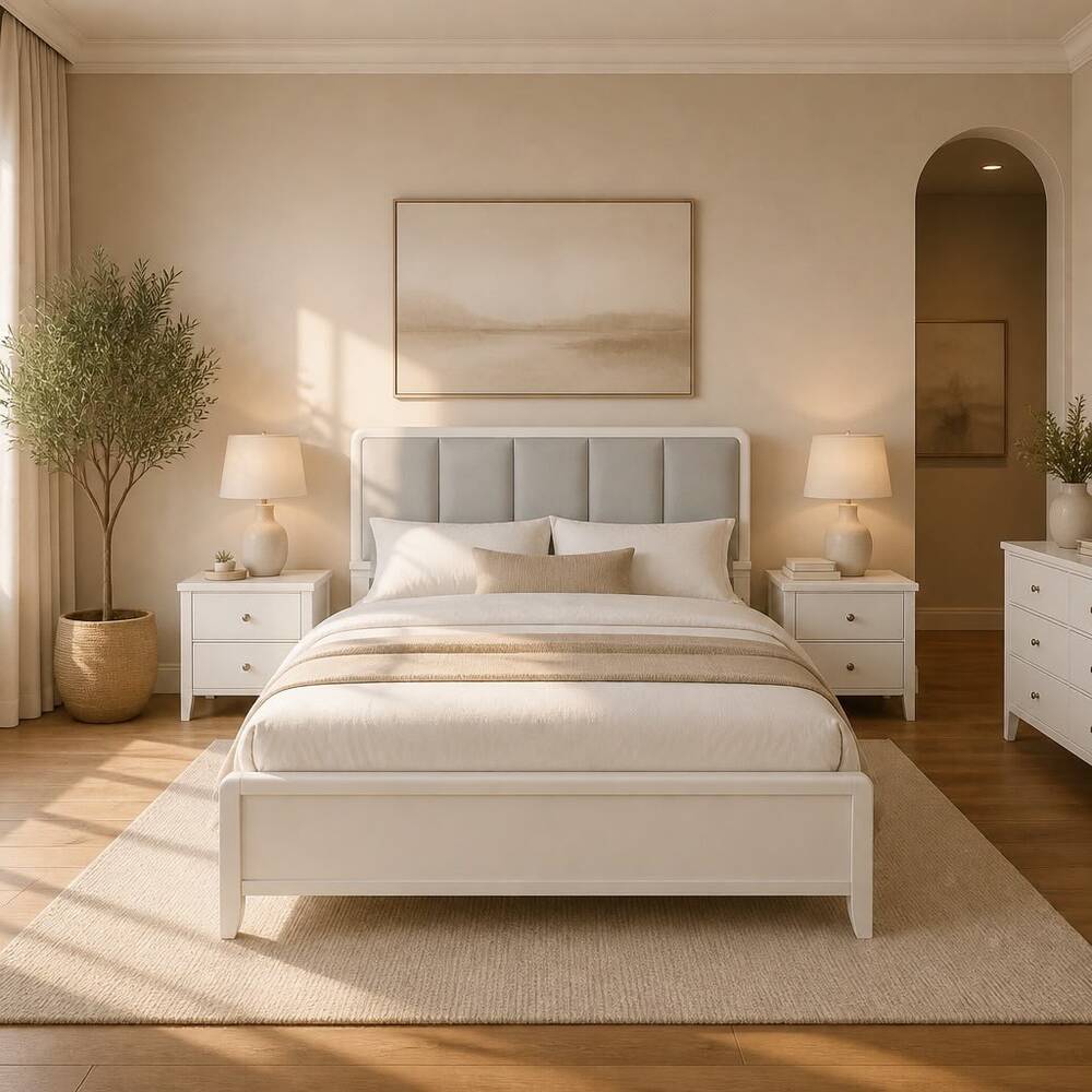 King Size Bed Frame Solid Wood 180x200 White