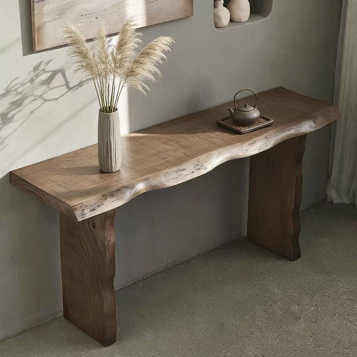 Natural Solid Wood Console Table 120cm