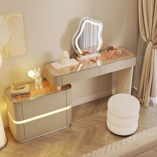 Dressers ; Dressing Table ; bedroom dresser ;makeup table ; makeup dressing table ; led mirror ; make up ; modern dresser ; wooden dresser ; Modern vanity table ; Luxury dressing table ; Contemporary vanity set ; LED lighted mirror ; Vanity with storage ; Stylish dressing