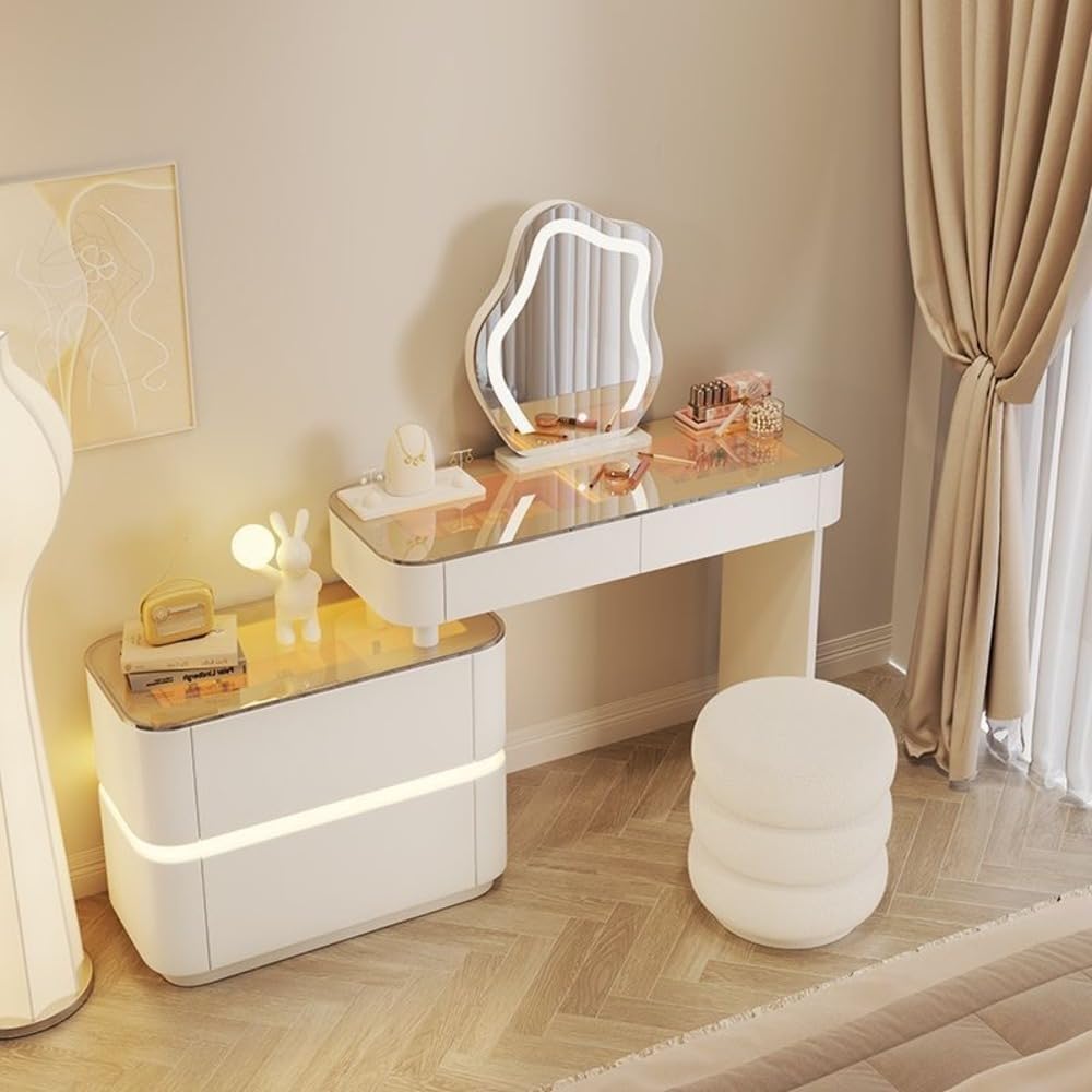 Dressers ; Dressing Table ; bedroom dresser ;makeup table ; makeup dressing table ; led mirror ; make up ; modern dresser ; wooden dresser ; Modern vanity table ; Luxury dressing table ; Contemporary vanity set ; LED lighted mirror ; Vanity with storage ; Stylish dressing