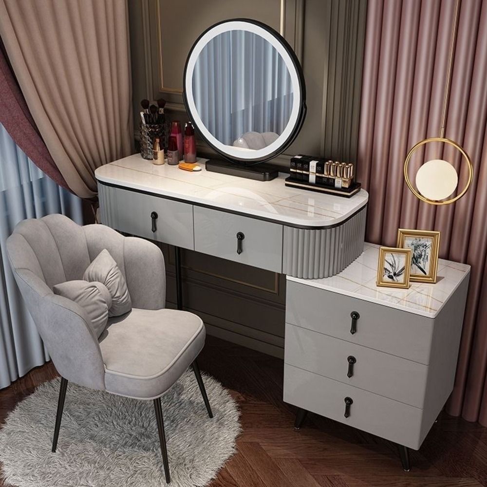 Dressers ; Dressing Table ; bedroom dresser ;makeup table ; makeup dressing table ; led mirror ; smart dressing table ; smart dresser ; make up ; modern dresser ; wooden dresser . 