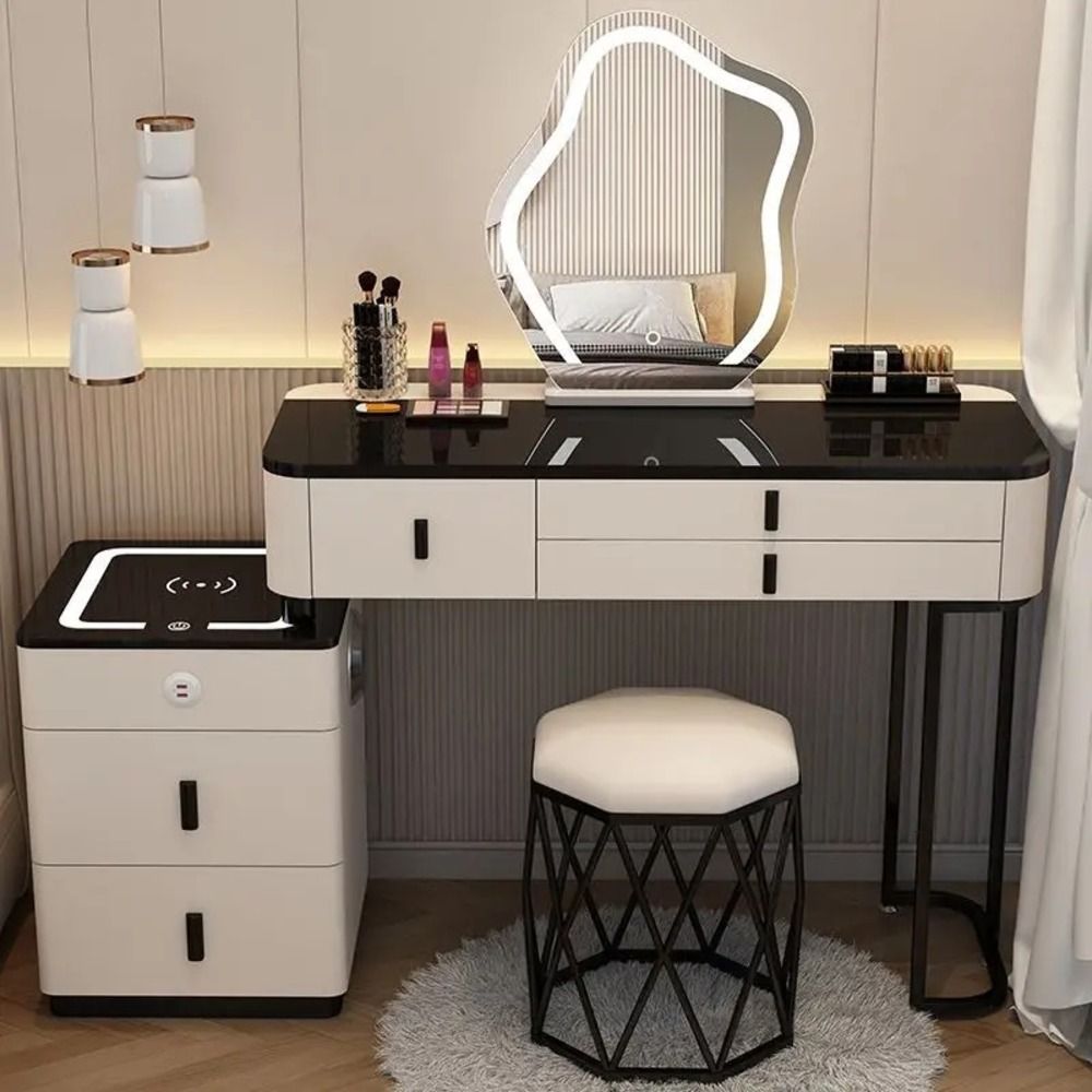 Vanity Table ; Modern Furniture ; Interior Design ; LED Mirror ; Home Decor ;Luxury Design ;Makeup Station ; Elegant Style Dressers ; Dressing Table ; bedroom dresser ;makeup table ; makeup dressing table ; led mirror ; make up ; modern dresser ; wooden dresser ; Modern vanity table ; Luxury dressing table ; Contemporary vanity set ; LED lighted mirror ; Vanity with storage ; Stylish dressing