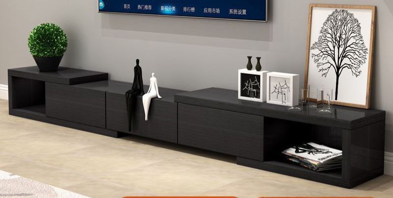 Solid Wood TV Table Adjustable 120cm To 220cm