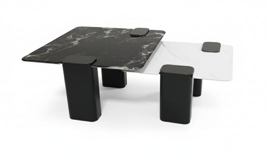 Coffee Table Set Of Two Black and White