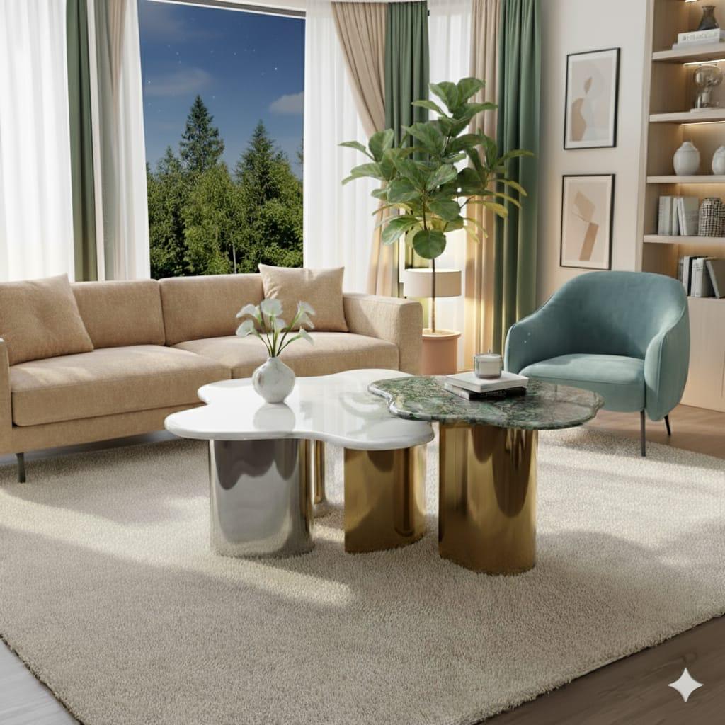 Coffee Table Set Of Two - Marble