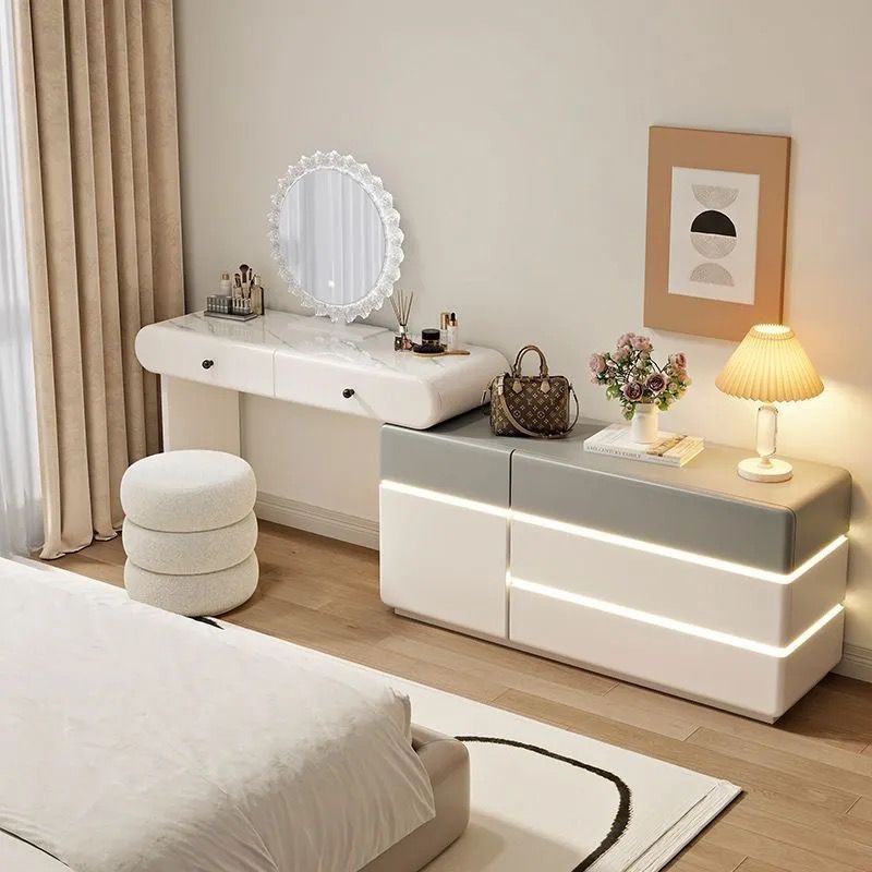 New Design 2026 Vanity With LED Mirror 200cm White With Grey