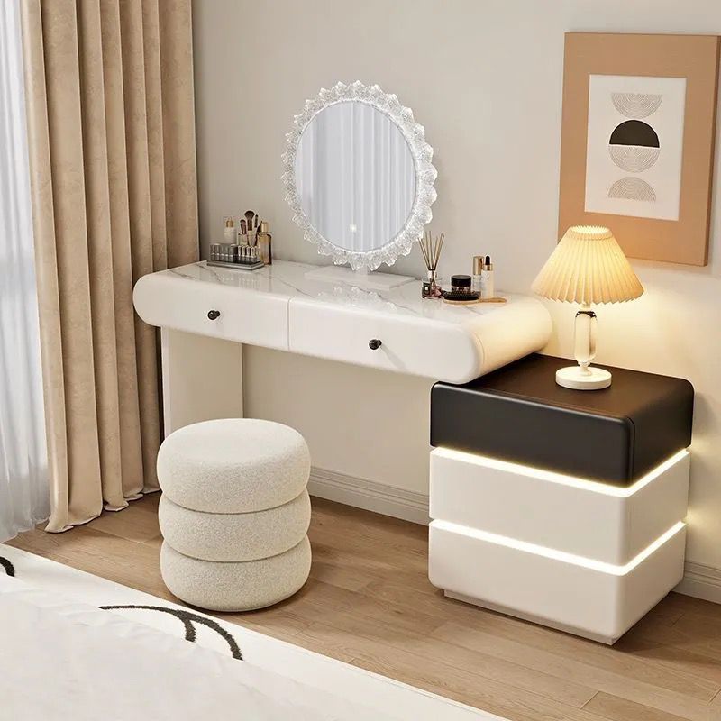 New Design 2026 Vanity With LED Mirror 160cm White With Black