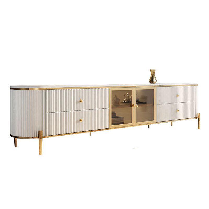 TV Table Marble Top 200cm White