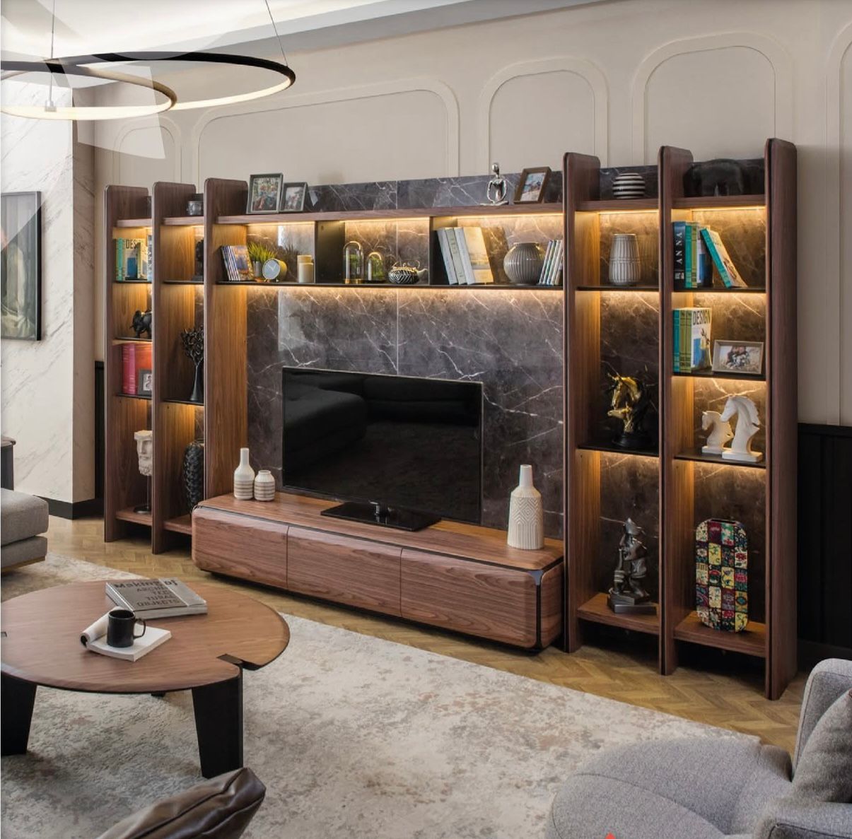 Wooden Furniture - Modern Solid Wood TV Table 200cm