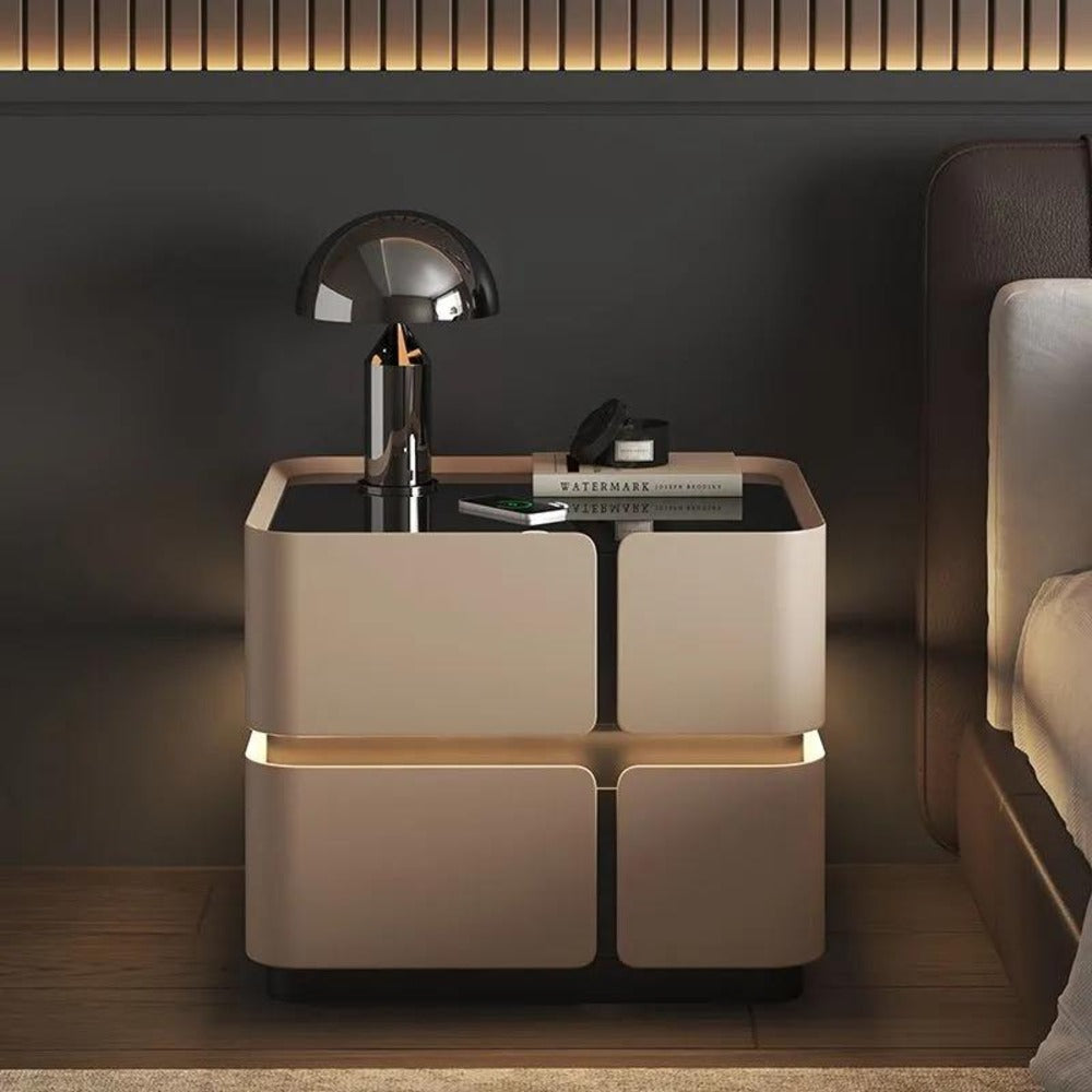 Modern Minimalist Bedside Table with Storage