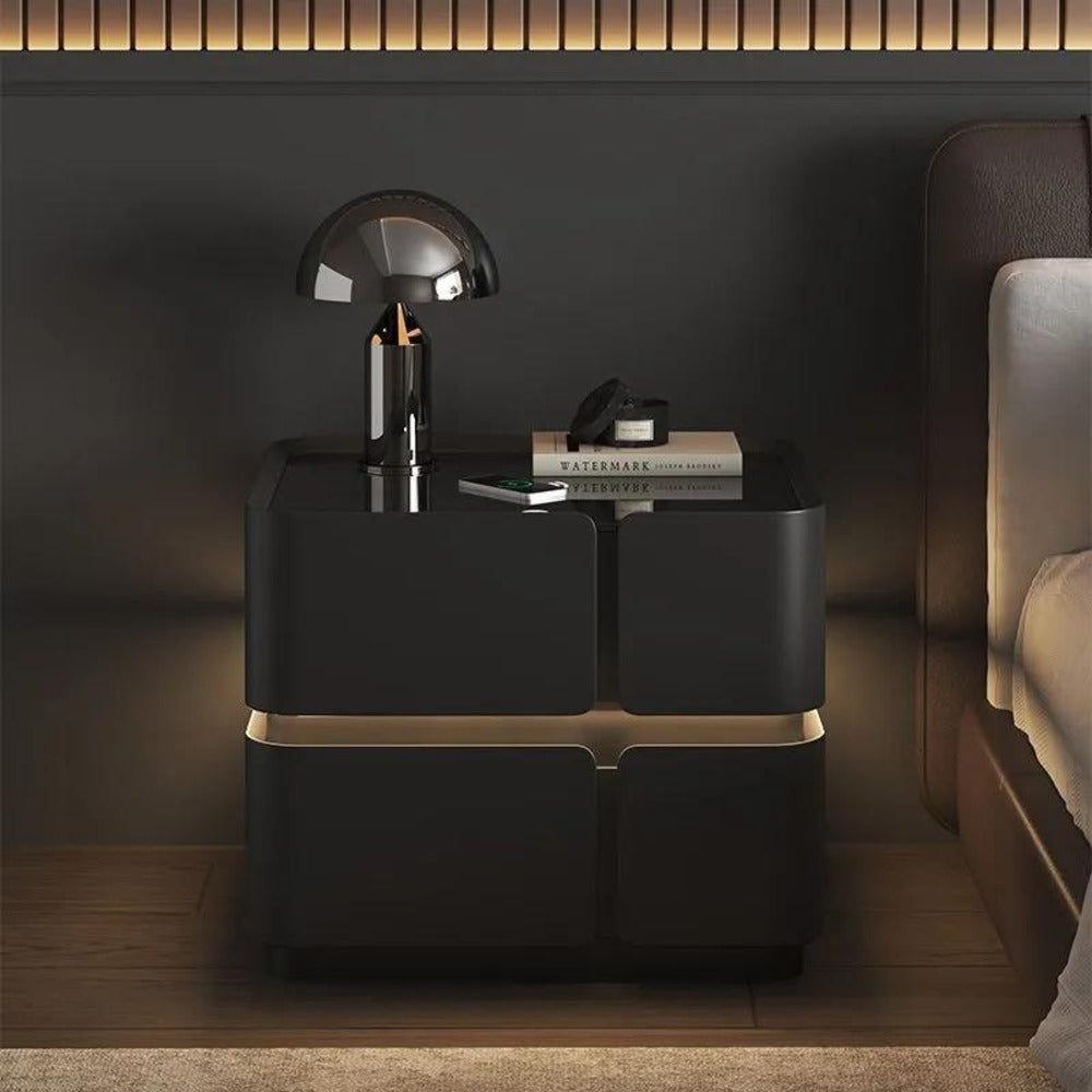 Modern Minimalist Bedside Table with Storage