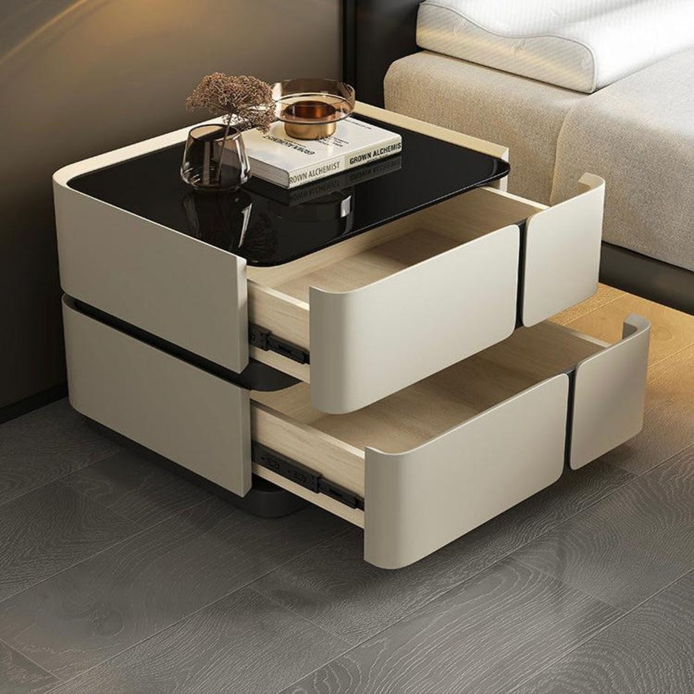 Modern Minimalist Bedside Table with Storage