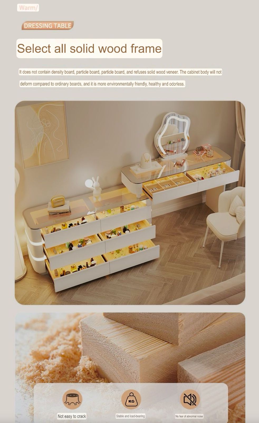 Dressers ; Dressing Table ; bedroom dresser ;makeup table ; makeup dressing table ; led mirror ; make up ; modern dresser ; wooden dresser ; Modern vanity table ; Luxury dressing table ; Contemporary vanity set ; LED lighted mirror ; Vanity with storage ; Stylish dressing 