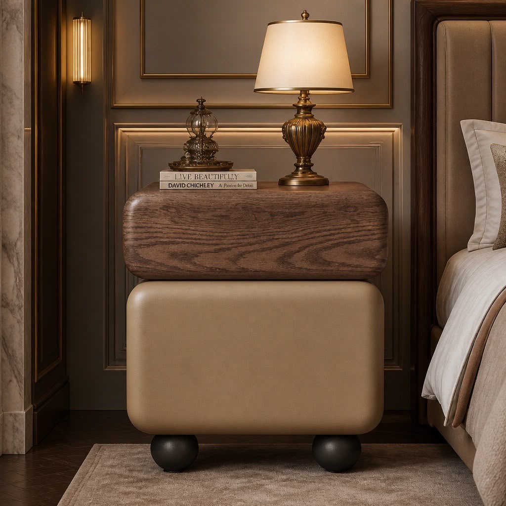 VaultGuard Luxury Bedside Table with Hidden Digital Safe