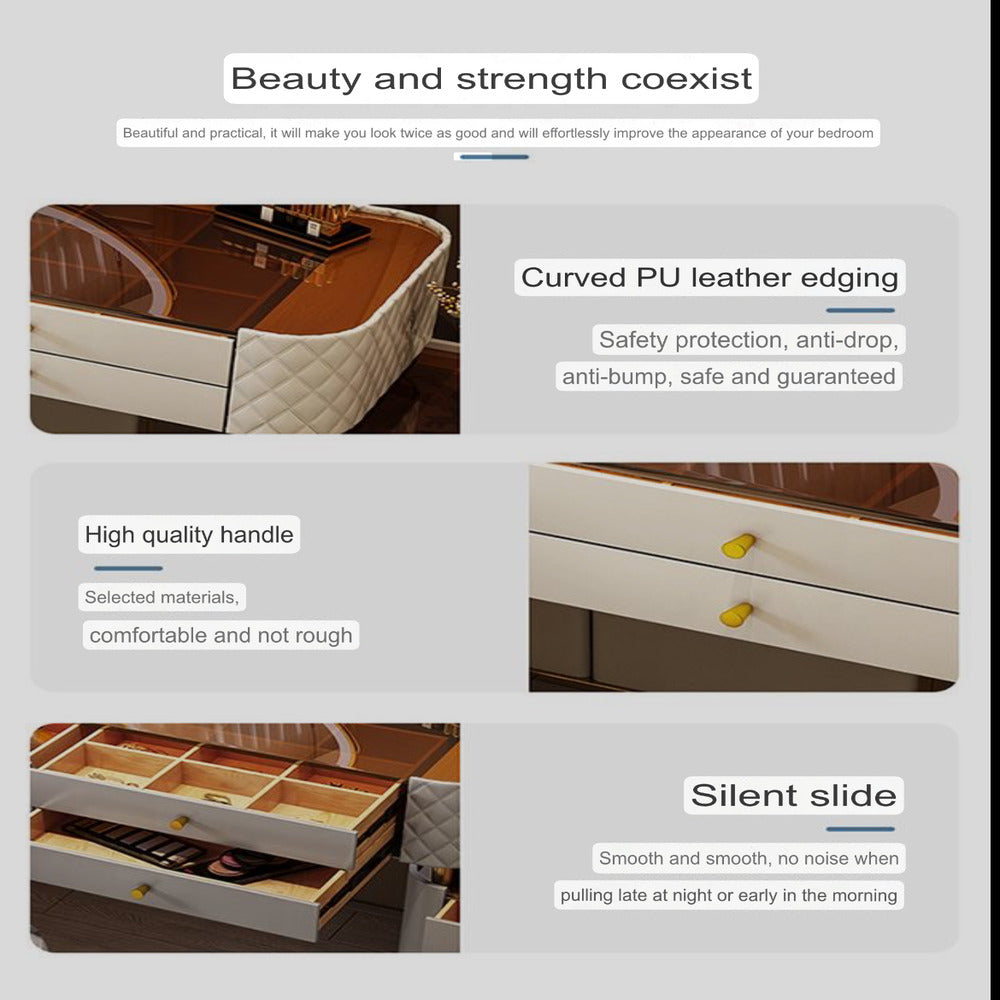 Dressers ; Dressing Table ; bedroom dresser ;makeup table ; makeup dressing table ; led mirror ; smart dressing table ; smart dresser ; make up ; modern dresser ; wooden dresser .